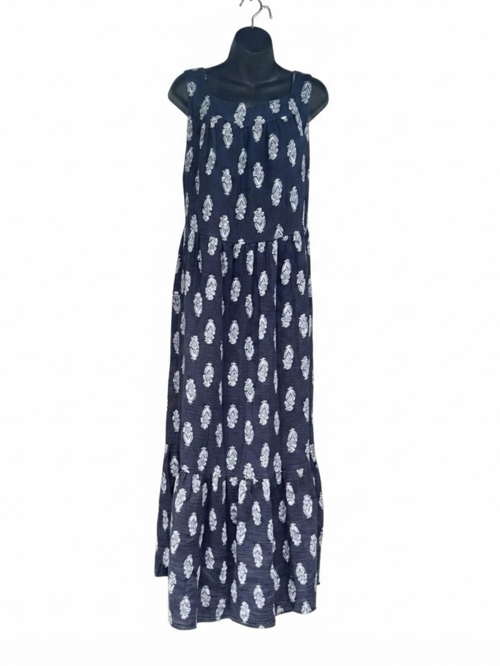 Wonderly tiered maxi dress featuring a square neckline sleeveless xl d6